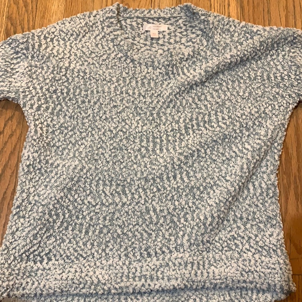 Fluffy durable iceberg blue colored sweater